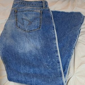 Cruel Denim Women's Hannah Medium Wash Med Rise Split Flare Jeans